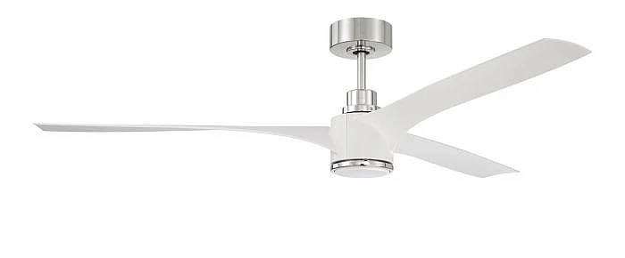 Craftmade Phoebe 60" 3-Blade Ceiling Fan in White/Polished Nickel w/ White Blades PHB60WPLN3-NWF