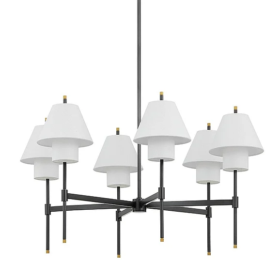 Hudson Valley Lighting Glenmoore Chandelier in Aged Brass w/ Distressed Bronze PI1899806-AGB/DB