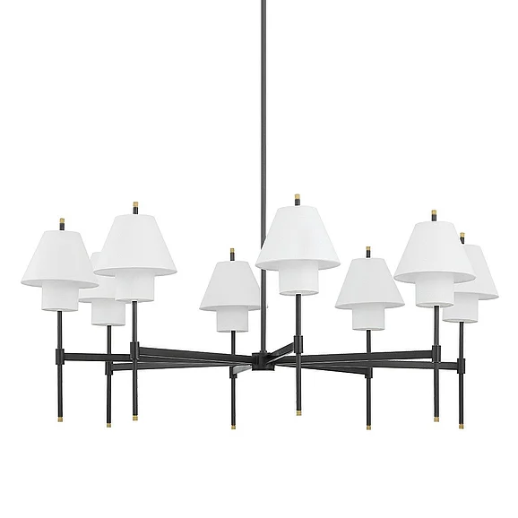 Hudson Valley Lighting Glenmoore Chandelier in Aged Brass w/ Distressed Bronze PI1899808-AGB/DB
