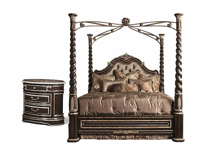 Maitland-Smith Piazza San Marco 2pc Poster Bedroom Set in Brown