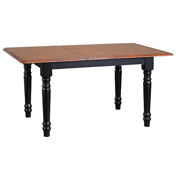 Sunset Trading Selections 48-60" Rectangular Extendable Butterfly Leaf Dining Table in Distressed Antique Black with Cherry PK-TLB3660-BCH