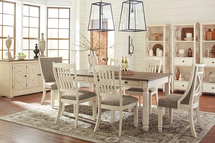 Bolanburg 7-Piece Casual Dining Table Set in White/Oak