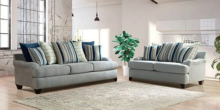 Furniture of America Plaistow 2pc Living Room Set in Gray
