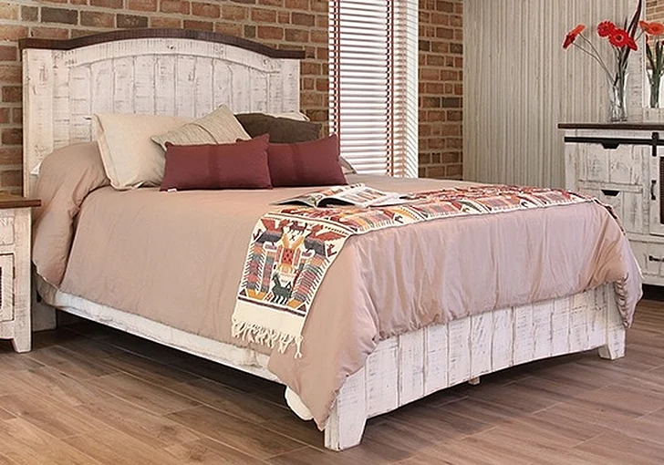 IFD Pueblo King Platform Bed in White