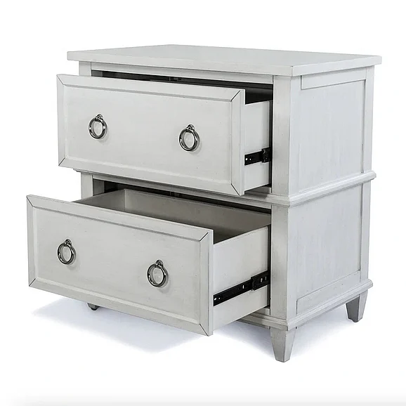 Finn & Louise (Lineage) Point Breeze 2 Drawer Nightstand w/ Power and USB A+C in Freshwhite FL-B65032-FRESHWHITE