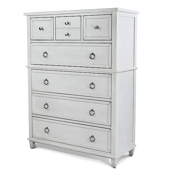 Finn & Louise (Lineage) Point Breeze 5 Drawer Chest in Freshwhite FL-B65035-FRESHWHITE