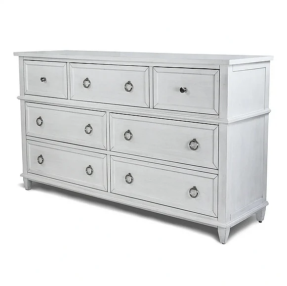 Finn & Louise (Lineage) Point Breeze 7 Drawer Dresser in Freshwhite FL-B65036-FRESHWHITE