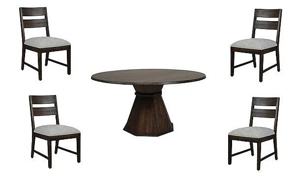 Parker House Portico 5pc Round Table Set in Warm Brown