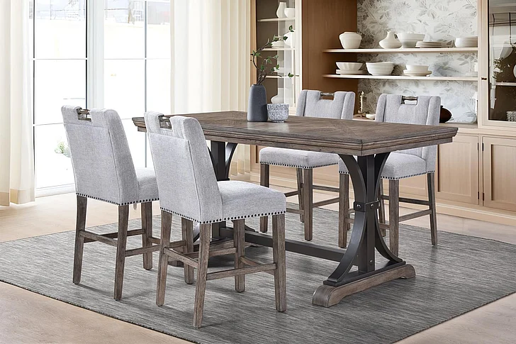 Urban Styles Portland 5pc Counter Table Set in Brown
