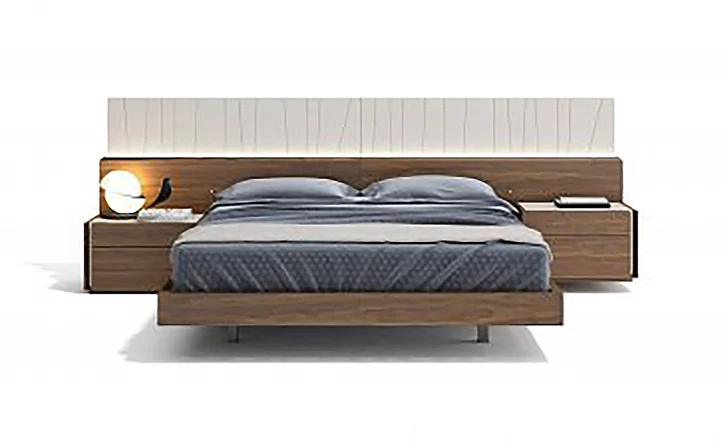 J&M Porto Queen Platform Bed in Walnut 17866-Q CLOSEOUT