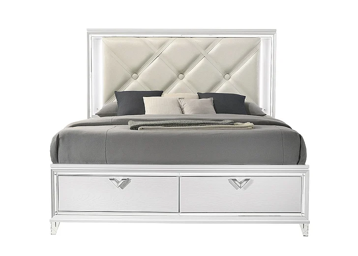 Galaxy Home Prism King Bed in White 601955549271