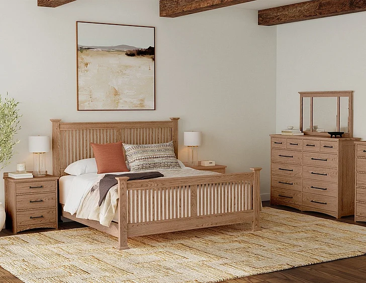 Intercon Furniture Oak Park 2pc Slat Bedroom Set in Taupe