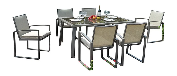 Pelican Reef Patio Moldova 7-Piece Dining Set PRP-8501-GRY-7PC
