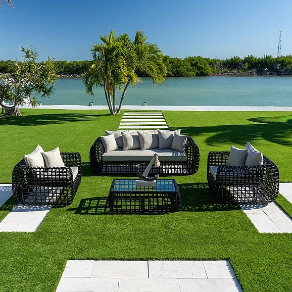 Pelican Reef Patio Monte Carlo 4-Piece Seating Set PRP-8801-BLK-4PC