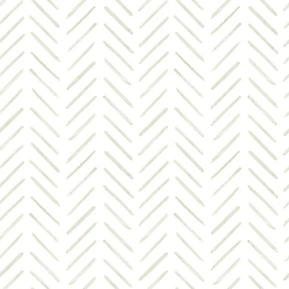 York F44-Watercolor Botanicals Painted Herringbone Sand Peel & Stick Wallpaper PSW1529RL