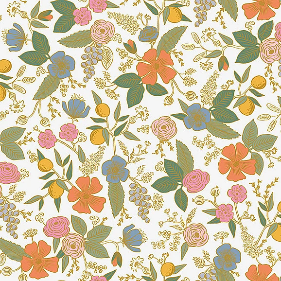 York F27-P&S Rifle Paper 3 Colette Rose Multicolor Peel & Stick Wallpaper PSW1533RL