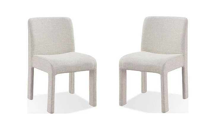 Modus Furniture Crossroads 2.0 Devon Fully Upholstered Dining Chair in Turtle Dove Linen PWNC63C (Set of 2)