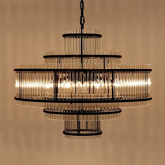 Noir Furniture Rowan Chandelier in Matte Black PZ031MTB