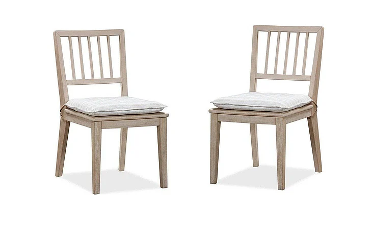 Modus Furniture Camden Wood Dining Chair with Detachable Cushion in Chai and Oat QATK63 (Set of 2)
