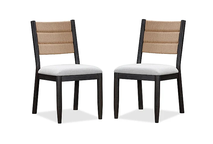 Modus Furniture Rockport Danish Cord Dining Chair in Yin QBTS63B (Set of 2)