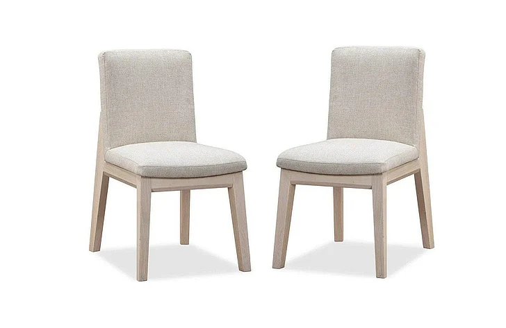 Modus Furniture Liv Wood/Upholstered Dining Chair in Natural Light QHTP63A (Set of 2)