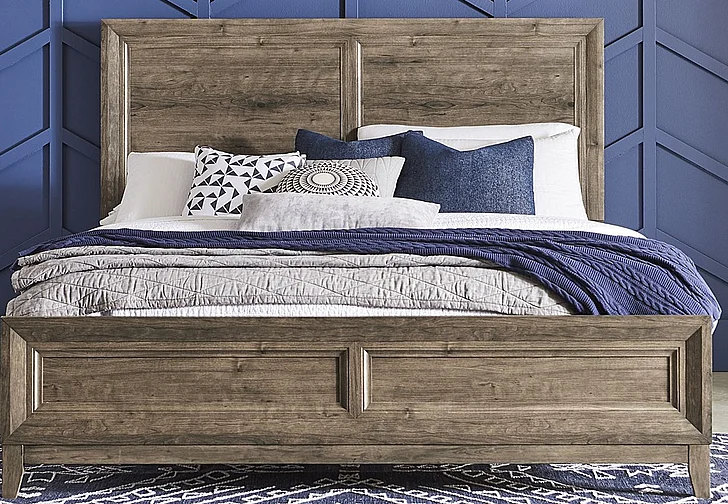 Liberty Furniture Ridgecrest Queen Panel Bed in Cobblestone 384-BR-QPB
