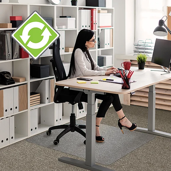 Floortex Cleartex Enhanced Polymer Rectangular Chair Mat for Carpets up to 3/8" - 36" x 48" FCECO113648EP