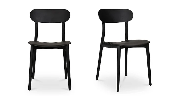 Moe's Home Kent Outdoor Dining Chair in Black-Set Of Two QX-1017-02 CLOSEOUT