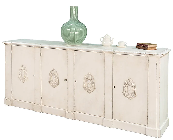 Sarreid Rhapsody Crested Wall Cabinet in White R110-37