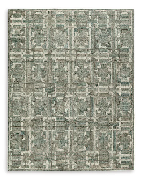 Jossland Large Rug in Green/Ivory R406911 FedEx/UPS