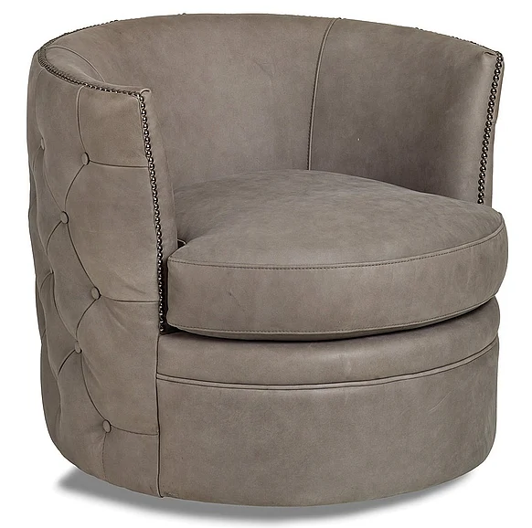 Maitland-Smith Clarissa Swivel Chair in Pasadena Pewter RA1056S-PAS-PEW