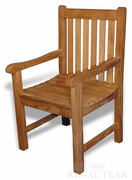 Regal Teak Block Island Garden Chair with Arms (Set of 2) RAAA