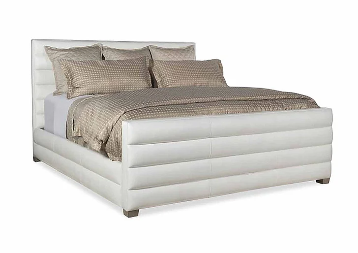 Maitland-Smith Ollie Upholstered Queen Bed in White RAB1502-Q-LEN-PEA CLOSEOUT