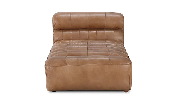 Moe's Home Collection Ramsay Leather Chaise in Tan QN-1010-40 CLOSEOUT