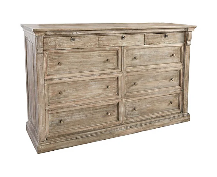 Classic Home Adelaide 9 Drawer Dresser in Natural White Wash 52010665