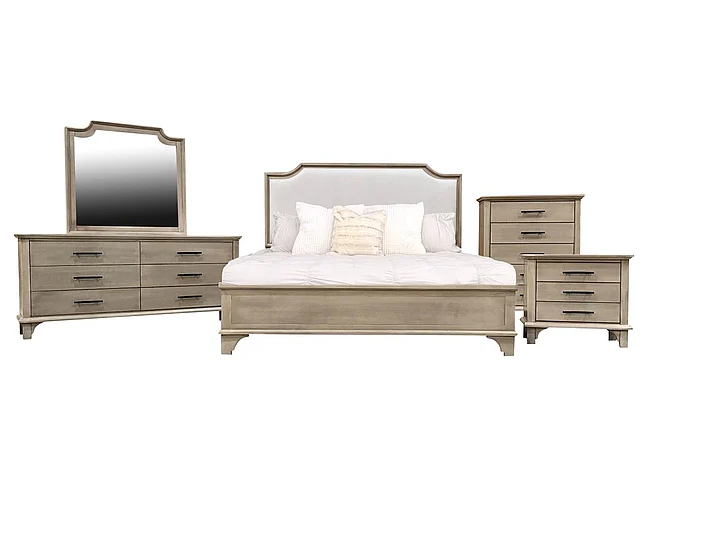 Split Nickel Reba 2pc Panel Bedroom Set