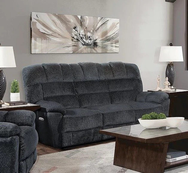 Corinthian MS67803 Baker Reclining Sofa with Dropdown in Berkshire Indigo FG67803-30D