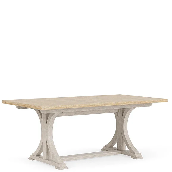 Riverside Furniture Glenndale Rectangle Dining Table in Aged White and Wheat 79450