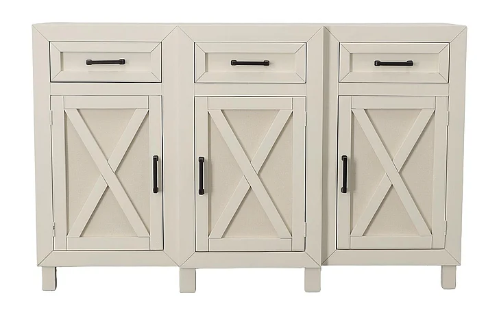 Split Nickel Reed Buffet w/ Fabric Doors V-REED-RBFD | COR48F