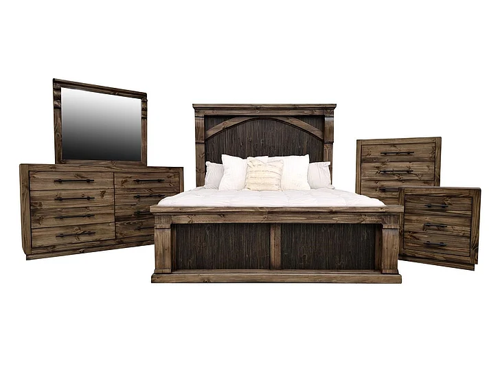 Split Nickel Regal 2pc Panel Bedroom Set