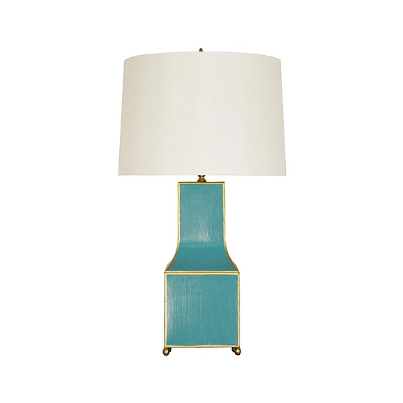 Worlds Away Renata Handpainted Pagoda Table Lamp in Turquoise RENATA TURQ
