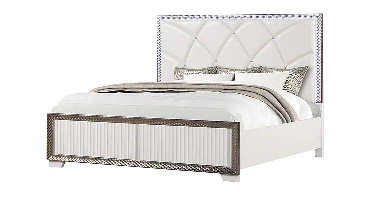 Galaxy Home Fabio King Panel Bed White 601955557443