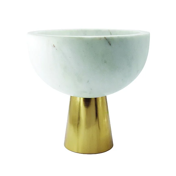 Worlds Away Reve Large White Marble Bowl REVE LG
