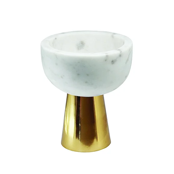 Worlds Away Reve Small White Marble Bowl REVE SM