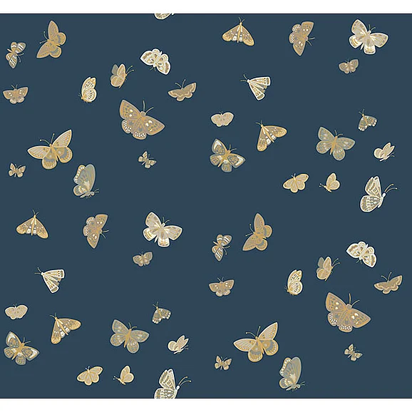 York F28-Rifle Paper Co. 3rd Edition Butterfly House Navy Wallpaper RF7415 (Double Roll)