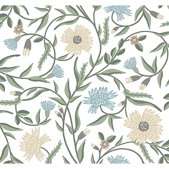 York F28-Rifle Paper Co. 3rd Edition Aster White Wallpaper RF7431 (Double Roll)