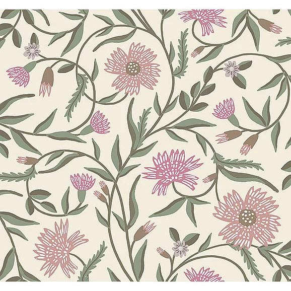 York F28-Rifle Paper Co. 3rd Edition Aster Rose Wallpaper RF7436 (Double Roll)