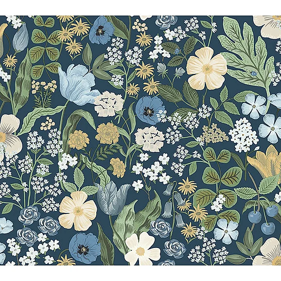 York F28-Rifle Paper Co. 3rd Edition Blossom Navy Wallpaper RF7494 (Double Roll)