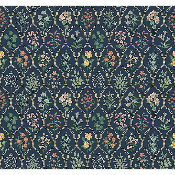 York D13-Rifle Paper Co. Hawthorne Navy Wallpaper RI5129 (Double Roll)