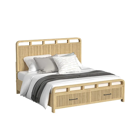 Elements International Ridgemont King Storage Bed in Natural B-14440-6-KSB